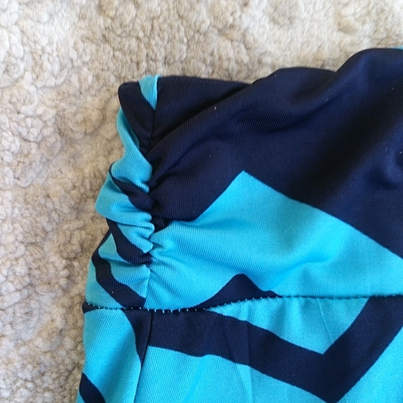 Vintage Lucy Lucy Love Chevron Maxi Side Tie A-Line Skirt XS Blue Navy - Picture 11 of 13